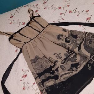 Landscape scene print dress